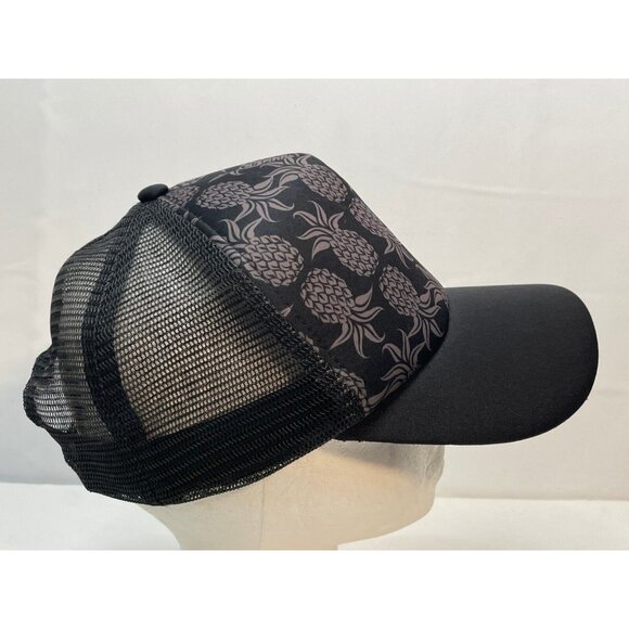 Hawaii Pineapple trucker mesh hat cap 6 1/2" snap back Surfware black - Picture 4 of 7